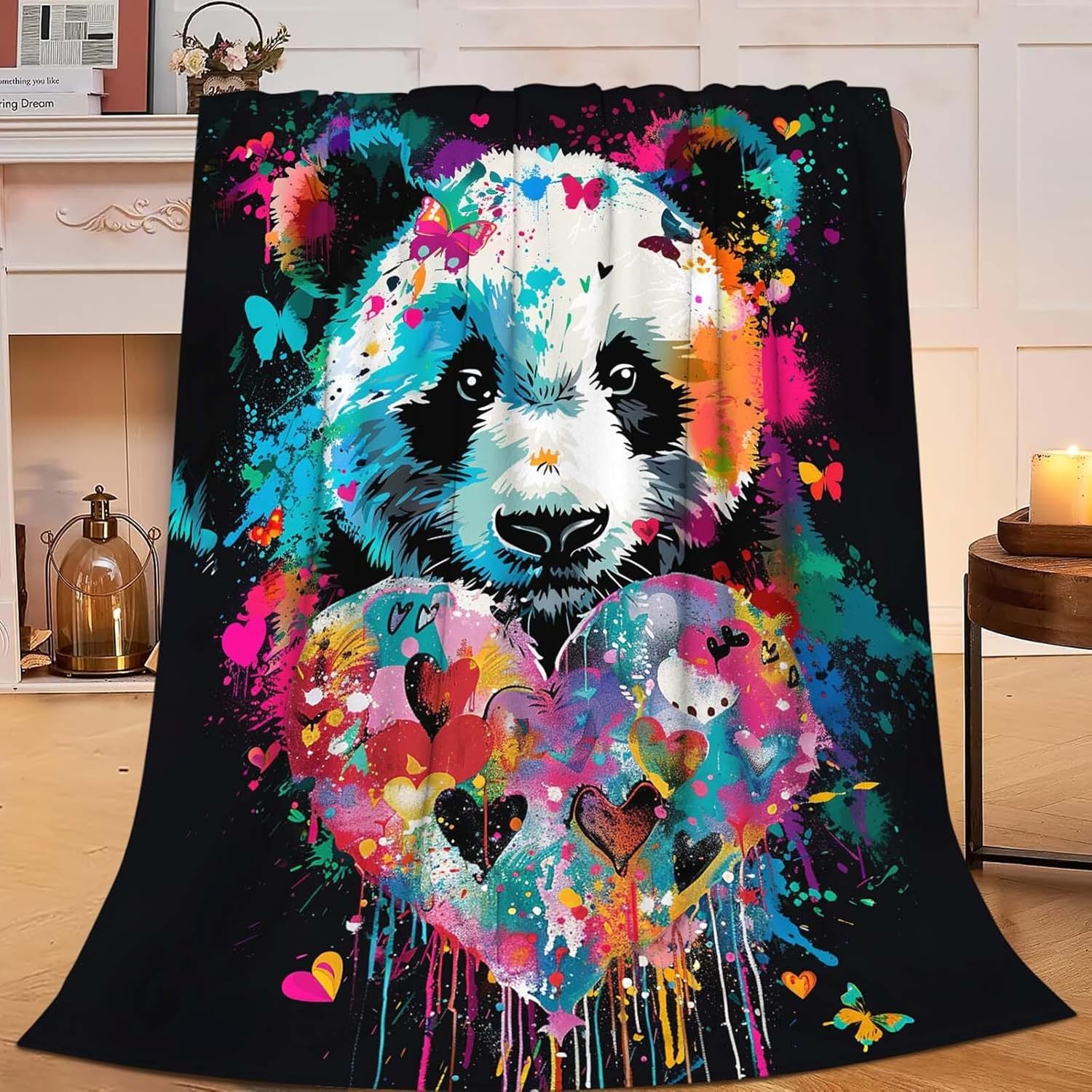 Panda Throw Blanket Panda Stuff Gifts for Kids Girls Boys Adults Women Man Soft Cozy Warm Plush Fluffy Fuzzy Fleece Blanket Decor 40''X50''