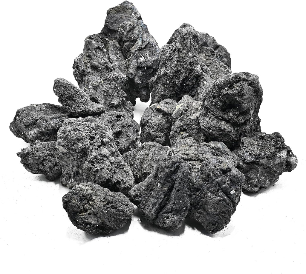 4"-9" Natural Volcanic Lava Rock Aquarium Aquascaping Fish Tank Decor Terrarium Decoration Porous Rock for Paludarium Aquatic Environment-30lb 10-12pcs