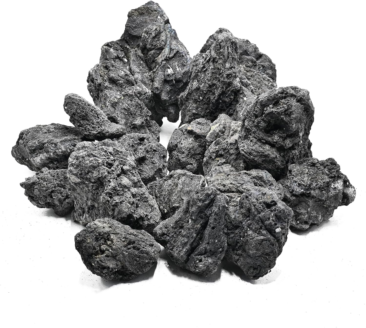 4"-9" Natural Volcanic Lava Rock Aquarium Aquascaping Fish Tank Decor Terrarium Decoration Porous Rock for Paludarium Aquatic Environment-30lb 10-12pcs