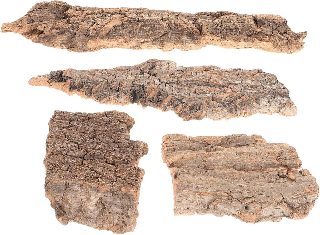 4Pcs Reptile Cork Bark Climbing Platform Natural Wood Terrarium Decor Hideouts for Snakes Lizards Small Pets Aquarium Accessories