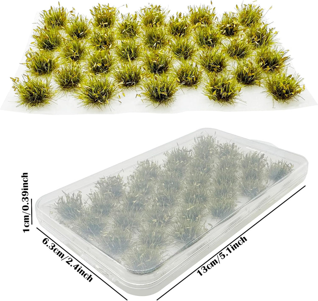 Cayway Miniature Grass Cluster, Static Grass Tuft Model Vegetation Groups for DIY Model Train Landscape Railroad Scenery Grass Tufts Flower (Withered Green and Red)