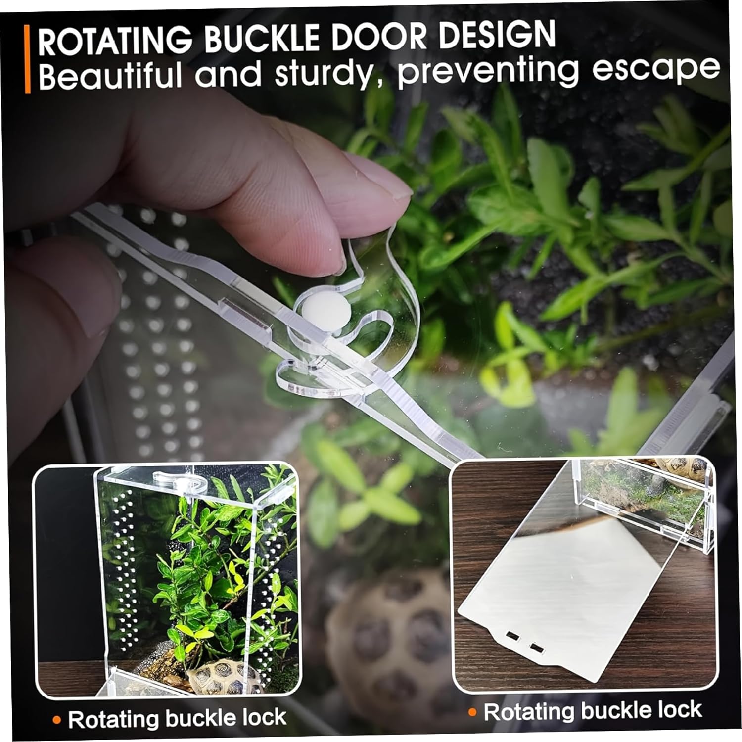 Jumping Spider Habitat Enclosure Spider Terrarium Transparent Amphibian Acrylic Enclosure Box for Spiders, Arthropods, Amphibians