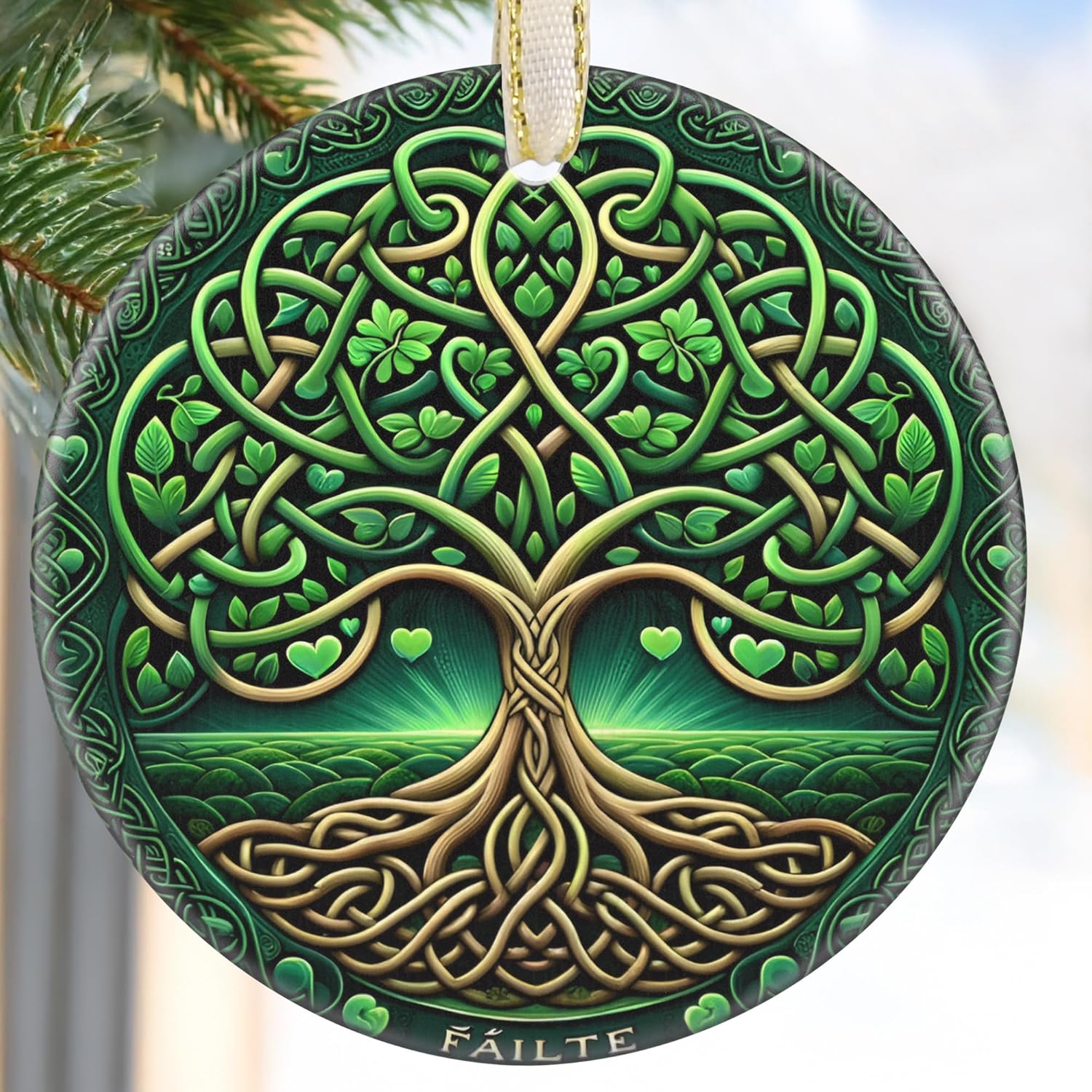 2025 Ornaments for Christmas, Christmas Tree Ornament, Round Ceramic, Holiday Decor, Gift Idea, Gift Exchange, Gifts for Mom - Tree of Life