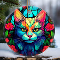 Touber Christmas Ornament, Christmas Decoration, Holiday Present Idea, Heirloom Keepsake, Round Ceramic, Gift Exchange, Gift Idea, Cat