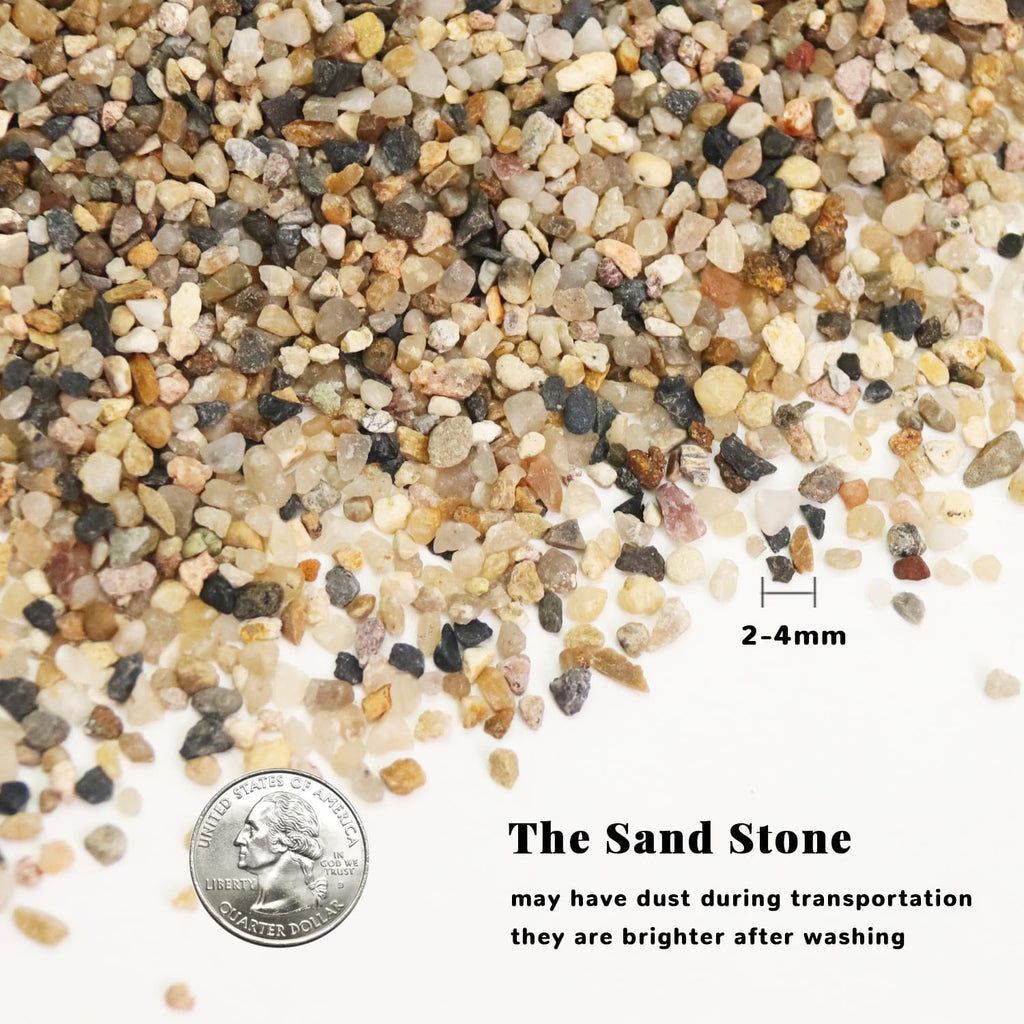 Silica Gravel, Multi-Purpose Mixed Silica Sand for Aquarium Subatrate, Fire Pits, Garden Landscaping, Decorative Sand for Vase Filler, Candle, Wedding, Home Decor, 10LB,