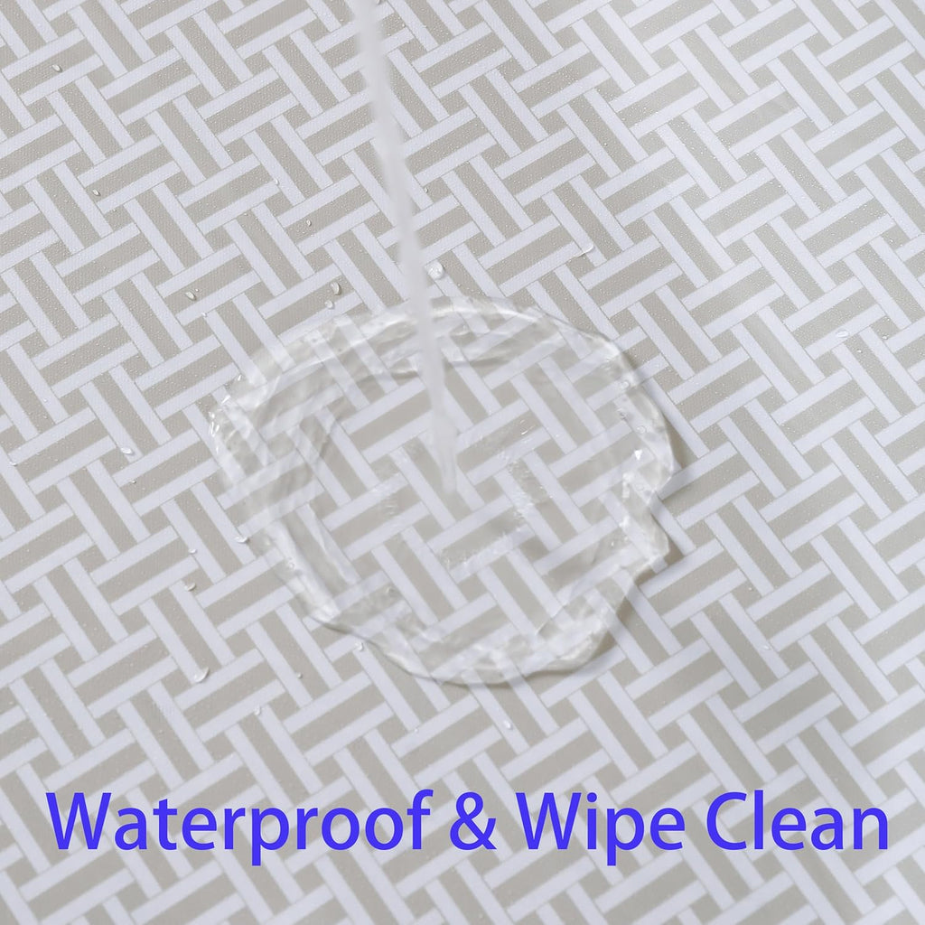 Walrus Heavy Duty Vinyl Tablecloth with Flannel Backing Waterproof Oil-Proof Plastic Table Cloth Stain-Resistant Wipeable Rectangle or Square Table Cover for Indoor and Outdoor (Weaving, 52X70 Inch)