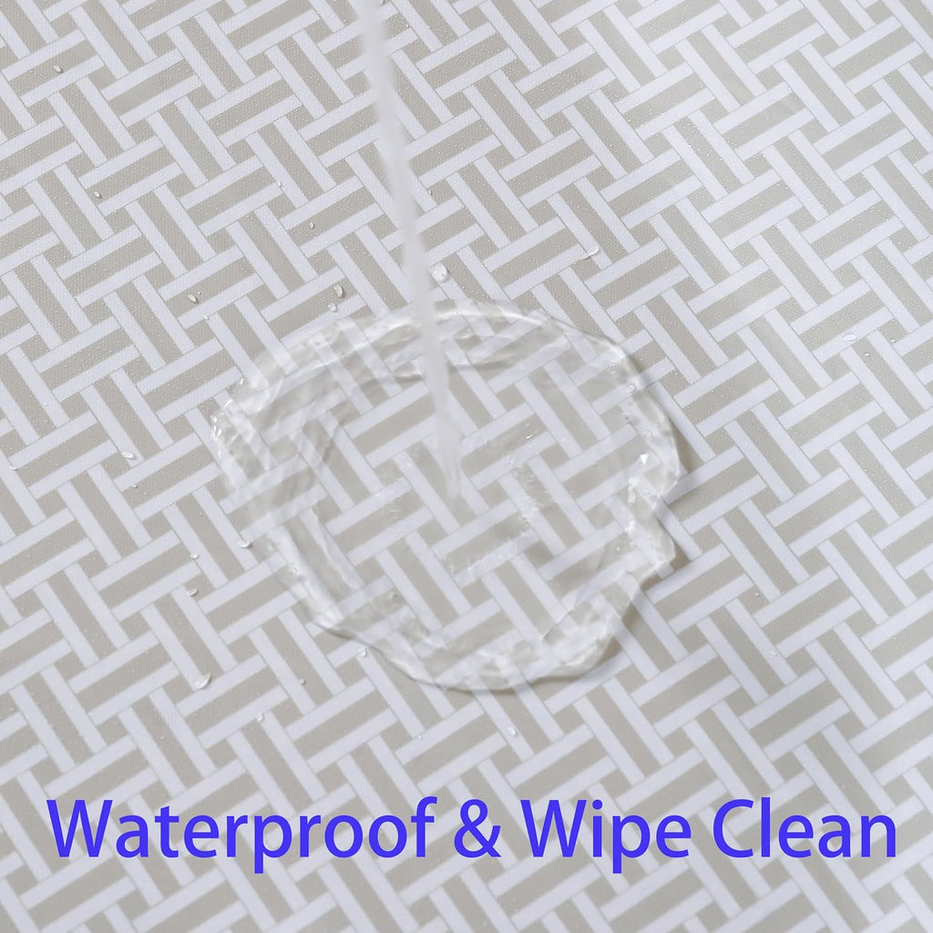 Heavy Duty Vinyl Tablecloth with Flannel Backing Waterproof Oil-Proof Plastic Table Cloth Stain-Resistant Wipeable Rectangle or Square Table Cover for Indoor and Outdoor (Weaving, 60X102 Inch)