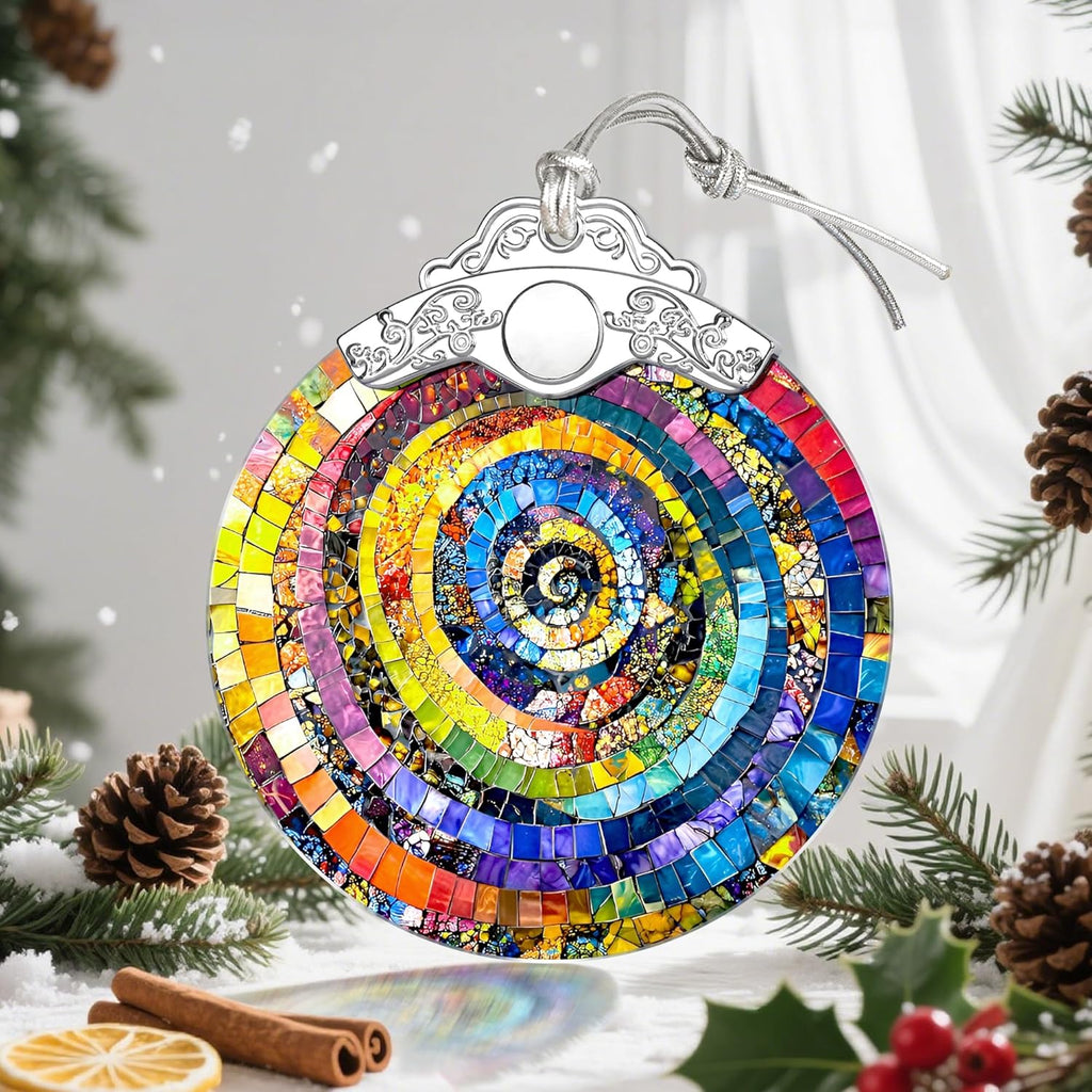 Christmas Ornaments, Christmas Decorations for Tree, Keepsake Ornaments, Holiday Ornament, Holiday & Xmas Gifts, Gifts for Art Lovers & Color Lovers - Rainbow Spiral-Theme