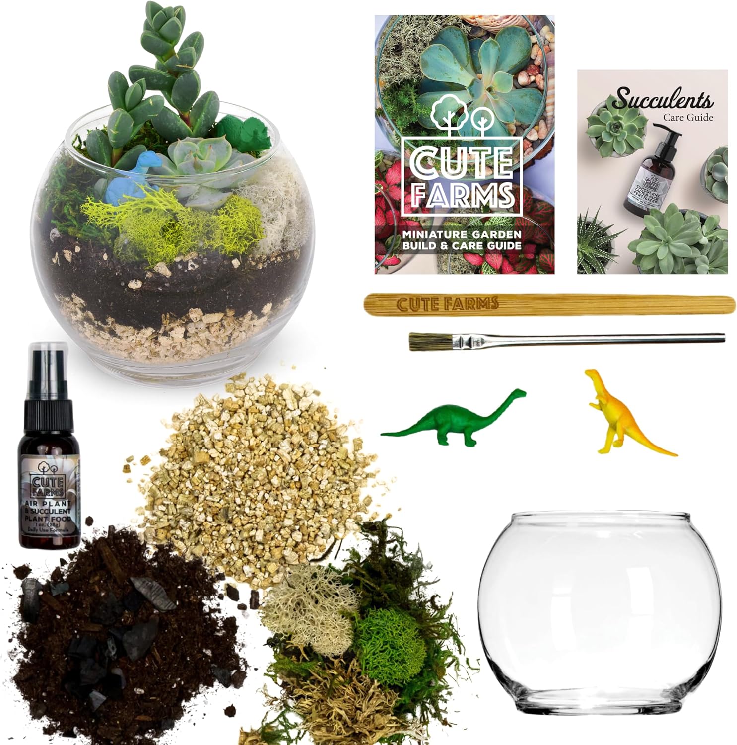 Cute Farms Glass Terrarium Kit | Just Add Your Own Plants (One Glass Bowl)
