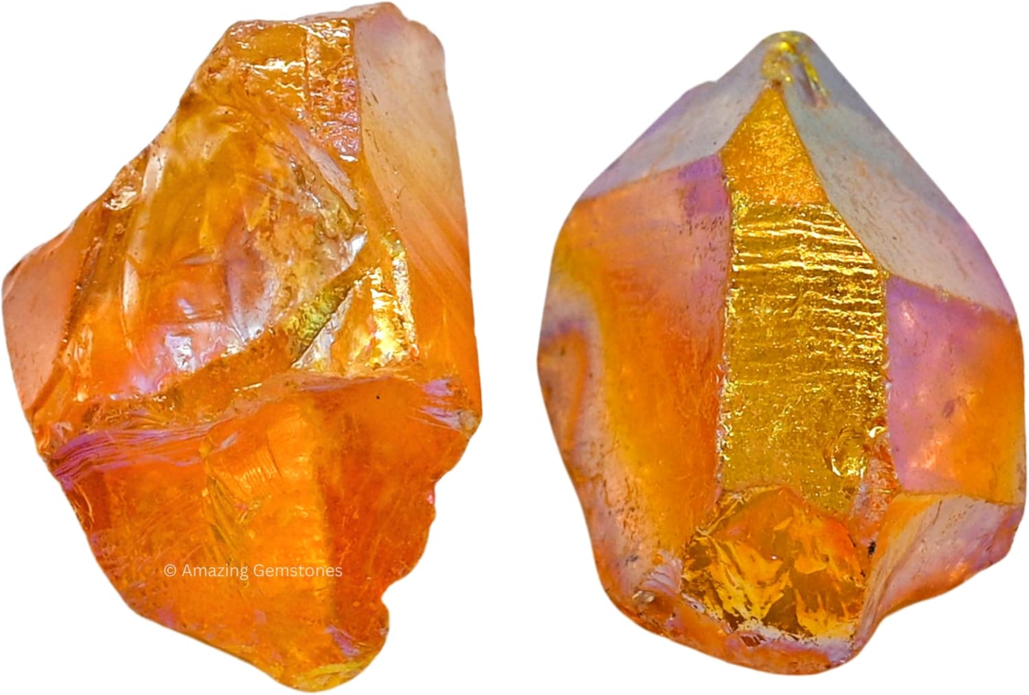 Amazing Gemstone Tangerine Aura Quartz Raw Crystals and Healing Stones, Natural Rocks for Meditation and DIY Raw Stones and Crystals (1 lb)