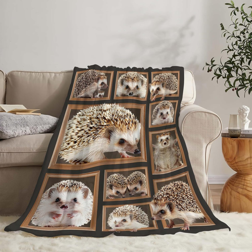 Hedgehog Blanket Hedgehog Throw Blanket Gifts for Girls Women Kids Boys Adults Men Super Soft Cozy Plush Fluffy Fuzzy Fleece Blanket Home Decor 60''X80''