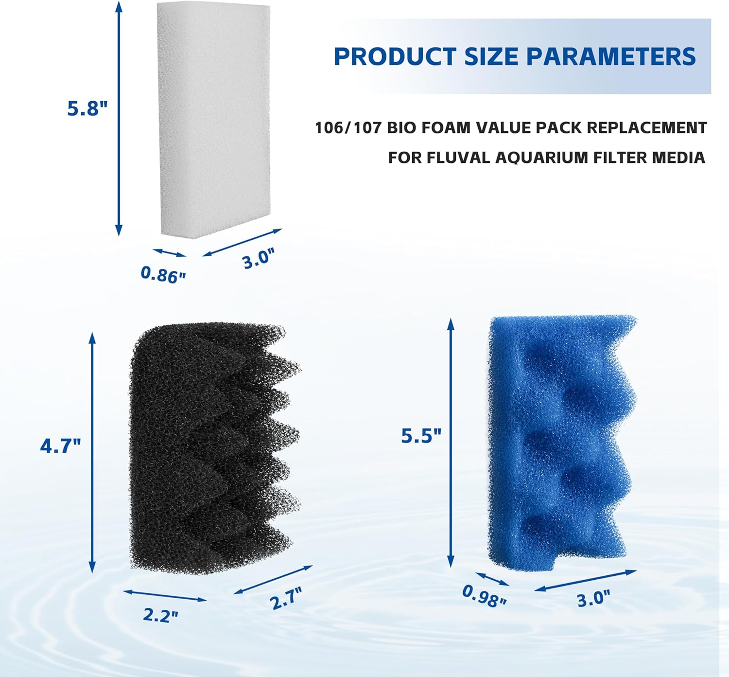 Bio Foam for Fluval 106/107 Value Pack,10 pc Replacement Filter Media