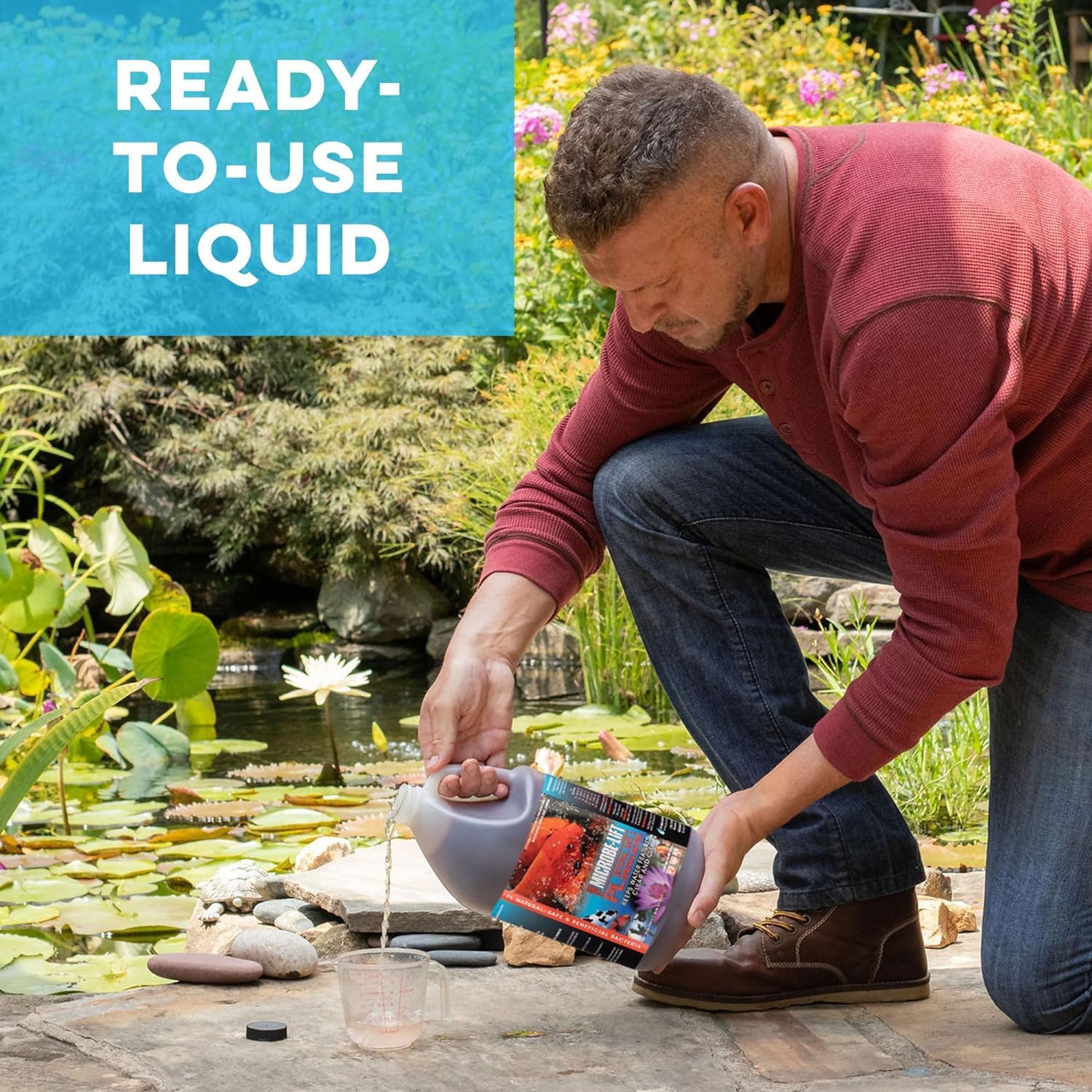 MICROBE-LIFT PL Pond Bacteria and Outdoor Water Garden Cleaner, Safe for Live Koi Fish, Plant Life, and Decor, 2.5 Gallons