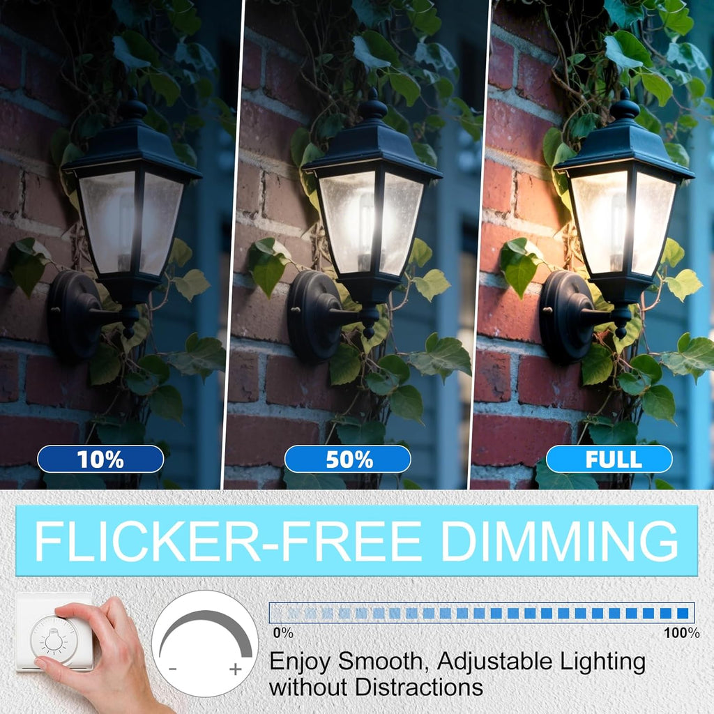 Tubular LED Edison Bulb Dimmable 4000K Neutral White, 4W, 40 watt Equivalent, E26 LED Light Bulbs, T10 Edison Bulbs for Chandeliers, Ceiling Fan, 90+CRI 400LM, 6 Pack