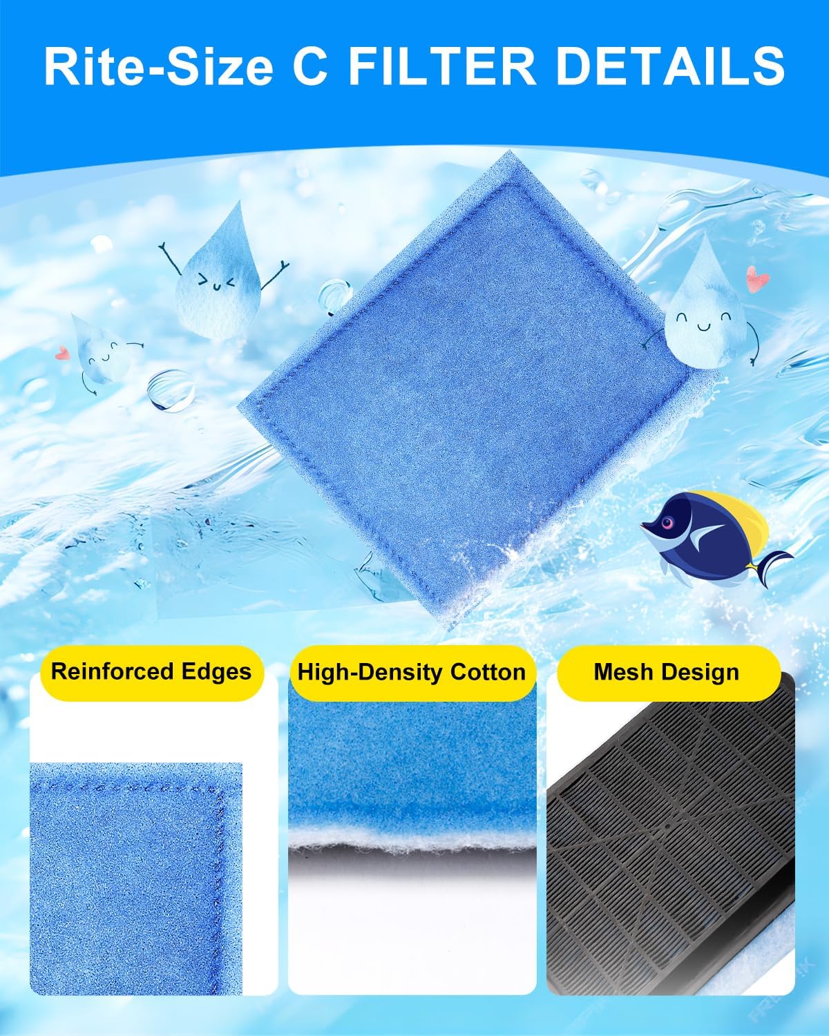 Rite-Size C Filter Cartridges & Bio Wheel Aquarium Filter, Compatible with Marineland Penguin 200/200B/350/350B Aquarium Filters, Replacement Fish Tank Filter Media 1+1 Pack