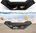 Aquarium Underground Tunnel Small Fish Cave Hideout with 2 Entrances Under Gravel Viewing Shrimp Tunnel Plastic Fish Tank Decoration (Black)