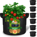 Gardzen 30 Gallon Grow Bags with Waterproof Liner, 500G Thick Nonwoven Fabric Pots, Cuts Watering by 50% in Hot Dry Climates, for Patio Balcony Use (6-Pack)