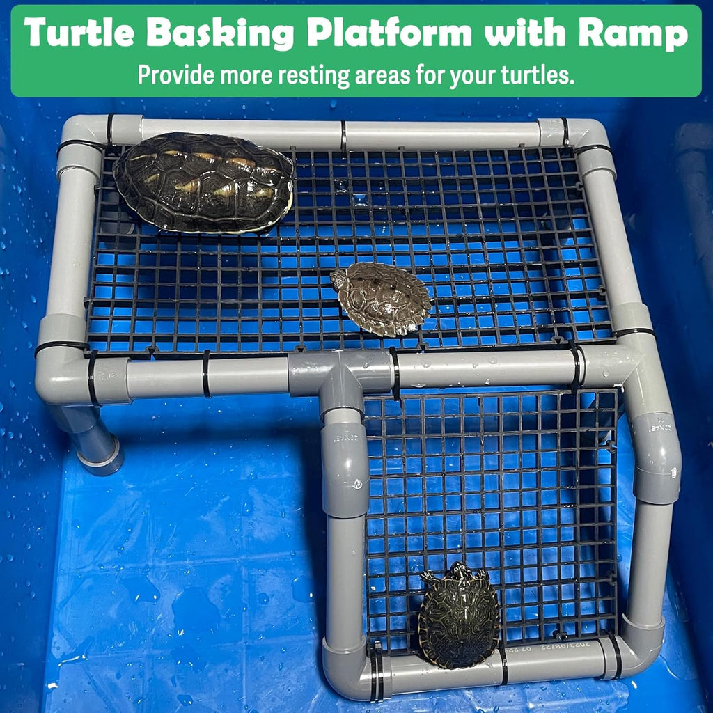 Fhiny Turtle Basking Platform, Plastic Turtle Docks for Basking Reptile Climbing Ramp Tortoise Dock Basking Area for Aquatic Turtles Tortoise Tank Accessories Decor for Lizard Gecko Hermit Crab