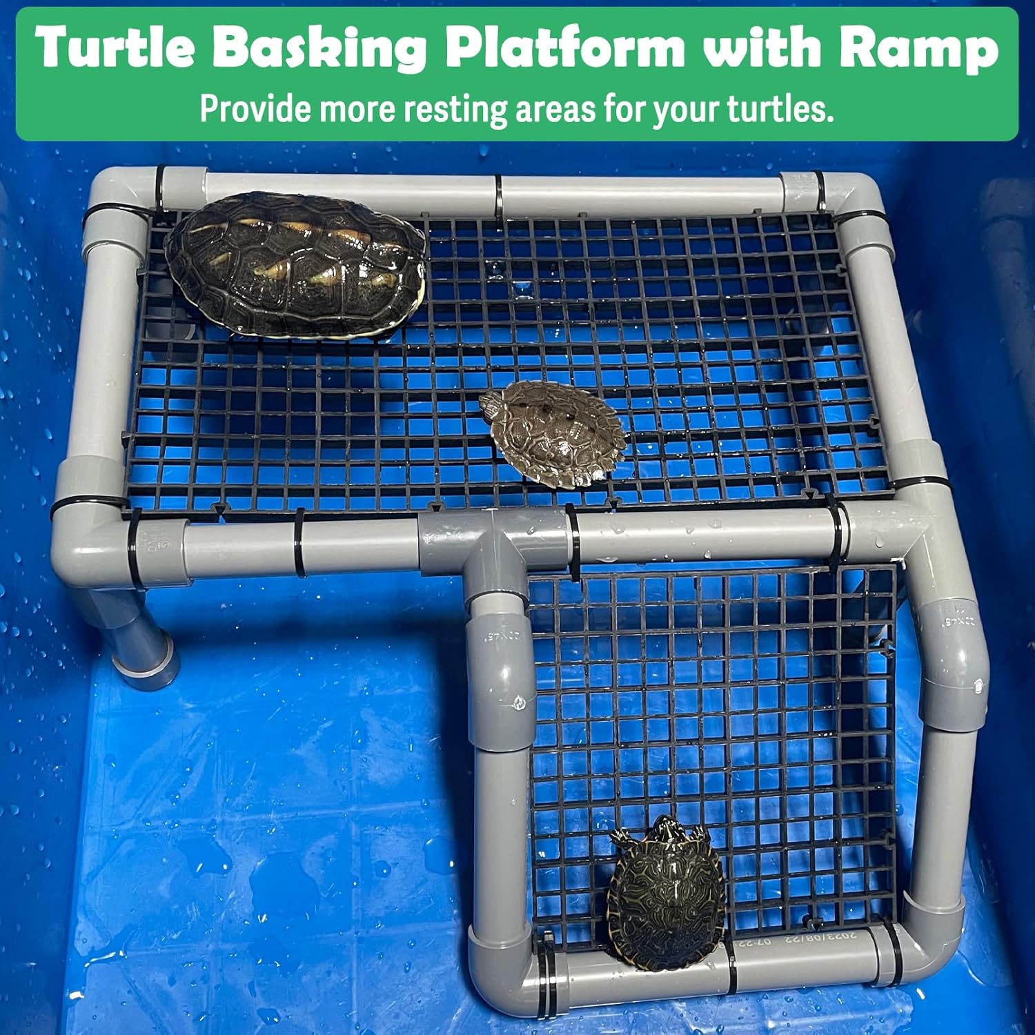 Fhiny Turtle Basking Platform, Plastic Turtle Docks for Basking Reptile Climbing Ramp Tortoise Dock Basking Area for Aquatic Turtles Tortoise Tank Accessories Decor for Lizard Gecko Hermit Crab