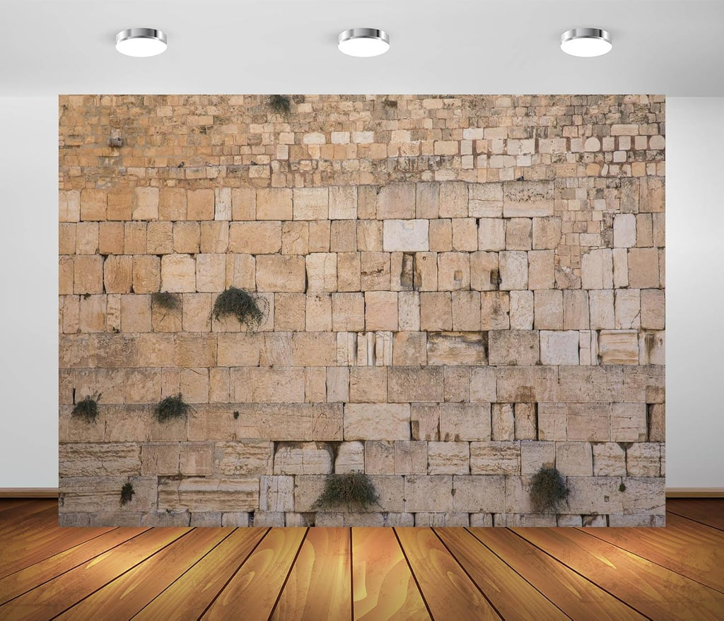 15x8ft Fabric Western Wall Jerusalem Cityscape Backdrop for Photography Ancient Jerusalem Israel Wailing Wall Background for Party Decoration Photo Studio Props