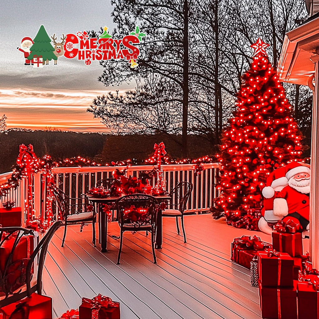 JMEXSUSS 200 LED Christmas Lights Indoor Outdoor, 66ft Connectable LED Red Christmas Lights Plug in, 8 Modes Red String Light for Tree Indoor Bedroom Garden Yard Porch House Xmas Decorations