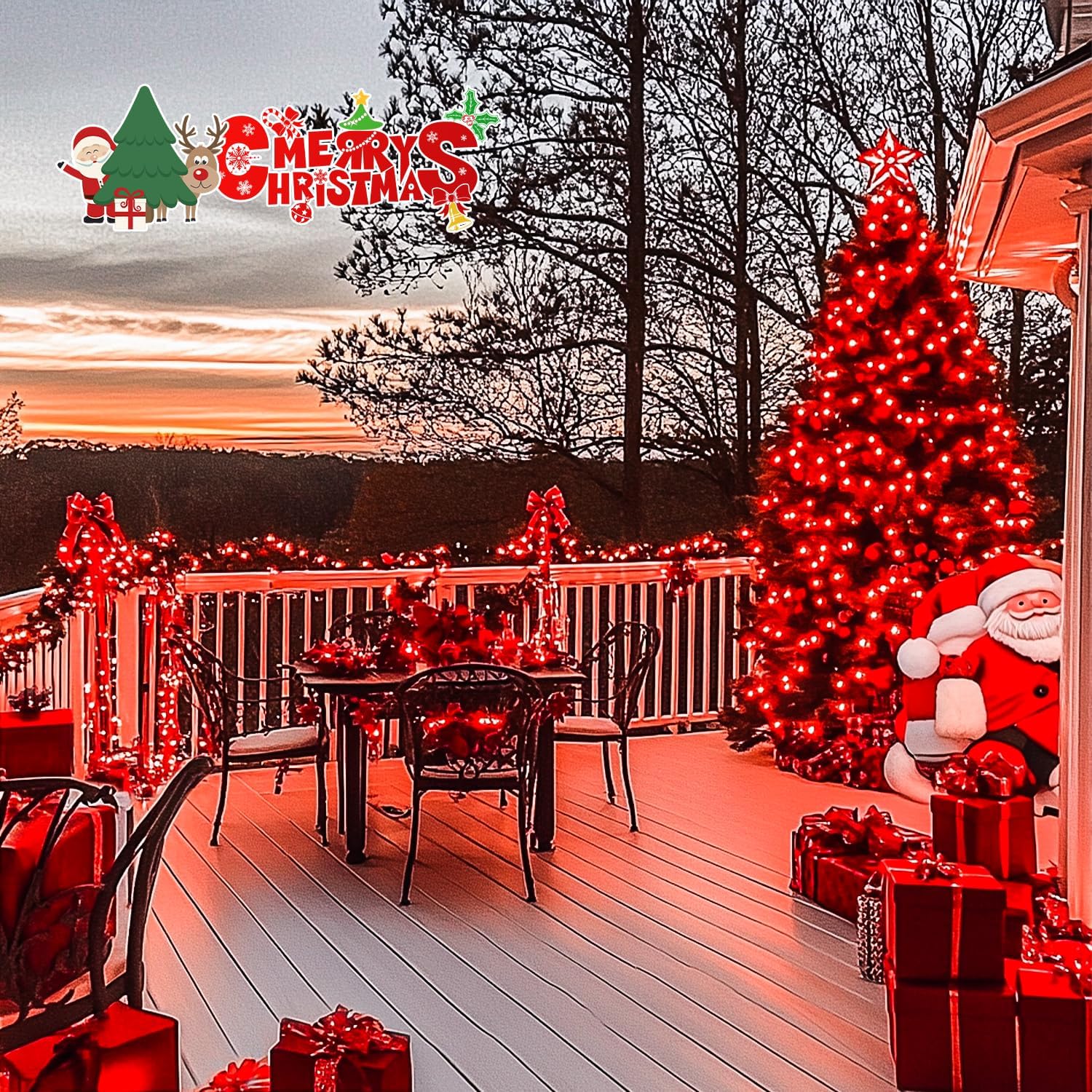 JMEXSUSS 200 LED Christmas Lights Indoor Outdoor, 66ft Connectable LED Red Christmas Lights Plug in, 8 Modes Red String Light for Tree Indoor Bedroom Garden Yard Porch House Xmas Decorations