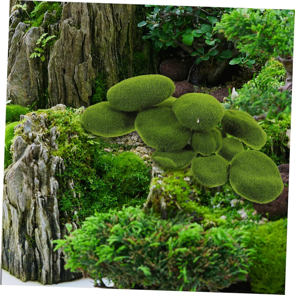 CORHAD 20pcs Realistic Artificial Mossy Stones Green Moss Rocks Rocks for Terrarium Moss Wall Decorative Balls DIY Micro Landscape