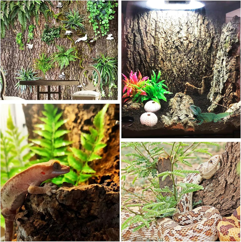 STARVAST 4PCS Cork Terrarium Background 15.7x11.8in Reptile Tank Background Board Habitat Decoration, Natural Cork Large Bark Climbing Mat for Gecko Lizard Tortoise Chameleon