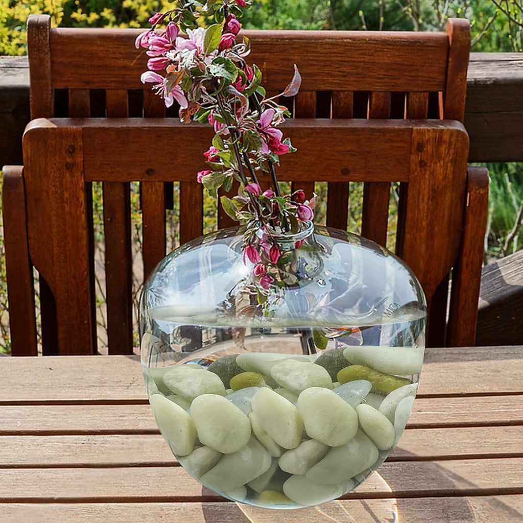 5LB Succulent Jade Pebbles for Indoor Plants, 1.2-2 Inch Natural Decorative Polished Stones, River Rocks for Vase, Flowerpot Decoration, Indoor Decoration,Landscaping and Garden Decoration