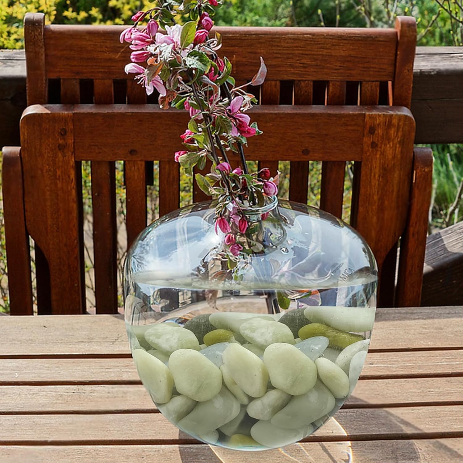 5LB Succulent Jade Pebbles for Indoor Plants, 1.2-2 Inch Natural Decorative Polished Stones, River Rocks for Vase, Flowerpot Decoration, Indoor Decoration,Landscaping and Garden Decoration