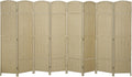 HOMCOM Room Divider, 8 Panel Folding Privacy Screen, 5.6' Tall Freestanding Wall Partition for Home Office, Bedroom, Beige