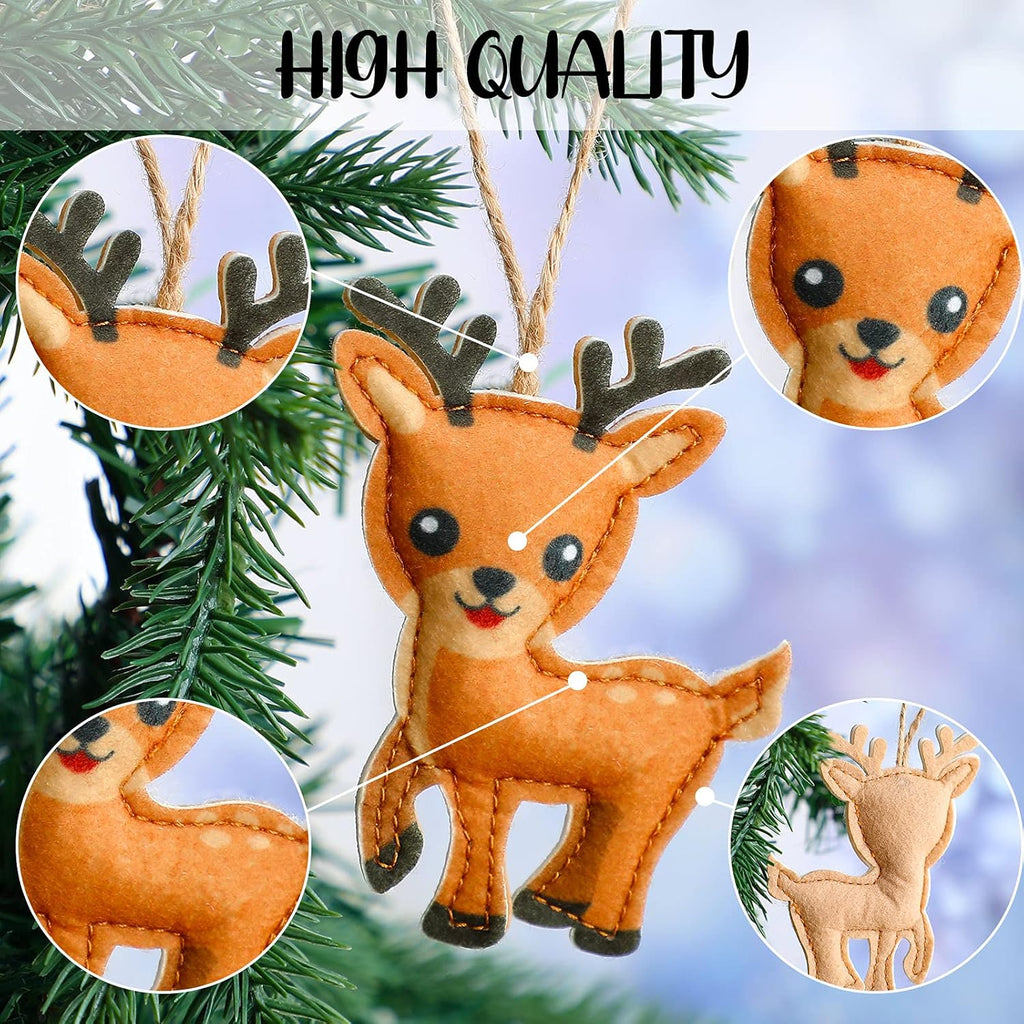 Tegeme 8 Pieces Woodland Animals Ornaments My Forest Friends Felt Animal Hanging Ornament Craft Set Cute Fall Christmas Tree Decor for Backpack Winter Birthday Party Supplies