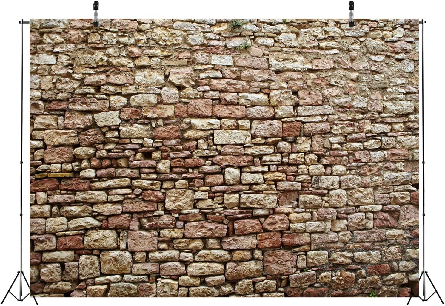9x6ft Fabric Rustic Stone Wall Photography Backdrop Nostalgia Irregular Rock Brick Texture Background Birthday Party Decoration Kid Adult Artistic Portrait Seamless Scene Photo Shoot Props