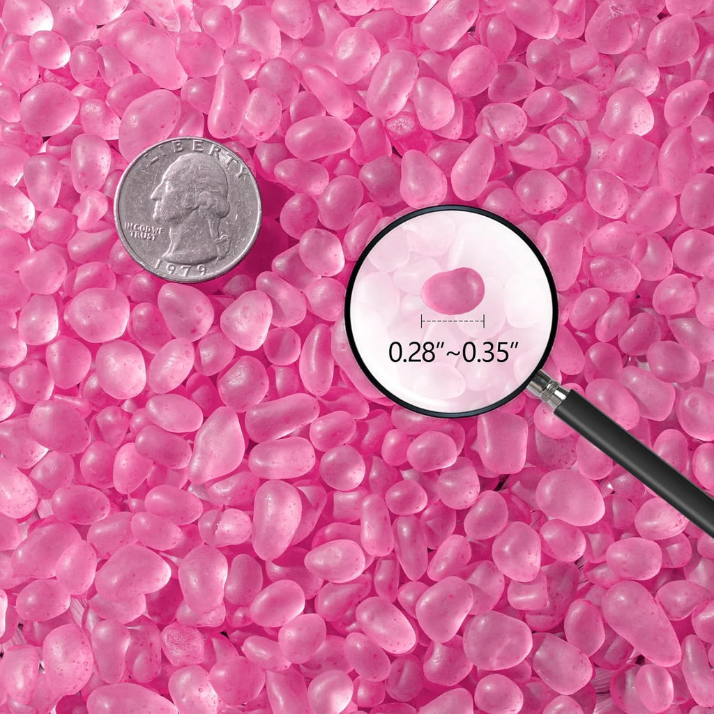 Keedolla Aquarium Rocks Betta Fish Tank Gravel 3 LB Frosted Sea Glass Marbles Gemstones for Vase Fillers, DIY Crafts and Home Decor - Rose Red, 6-9mm