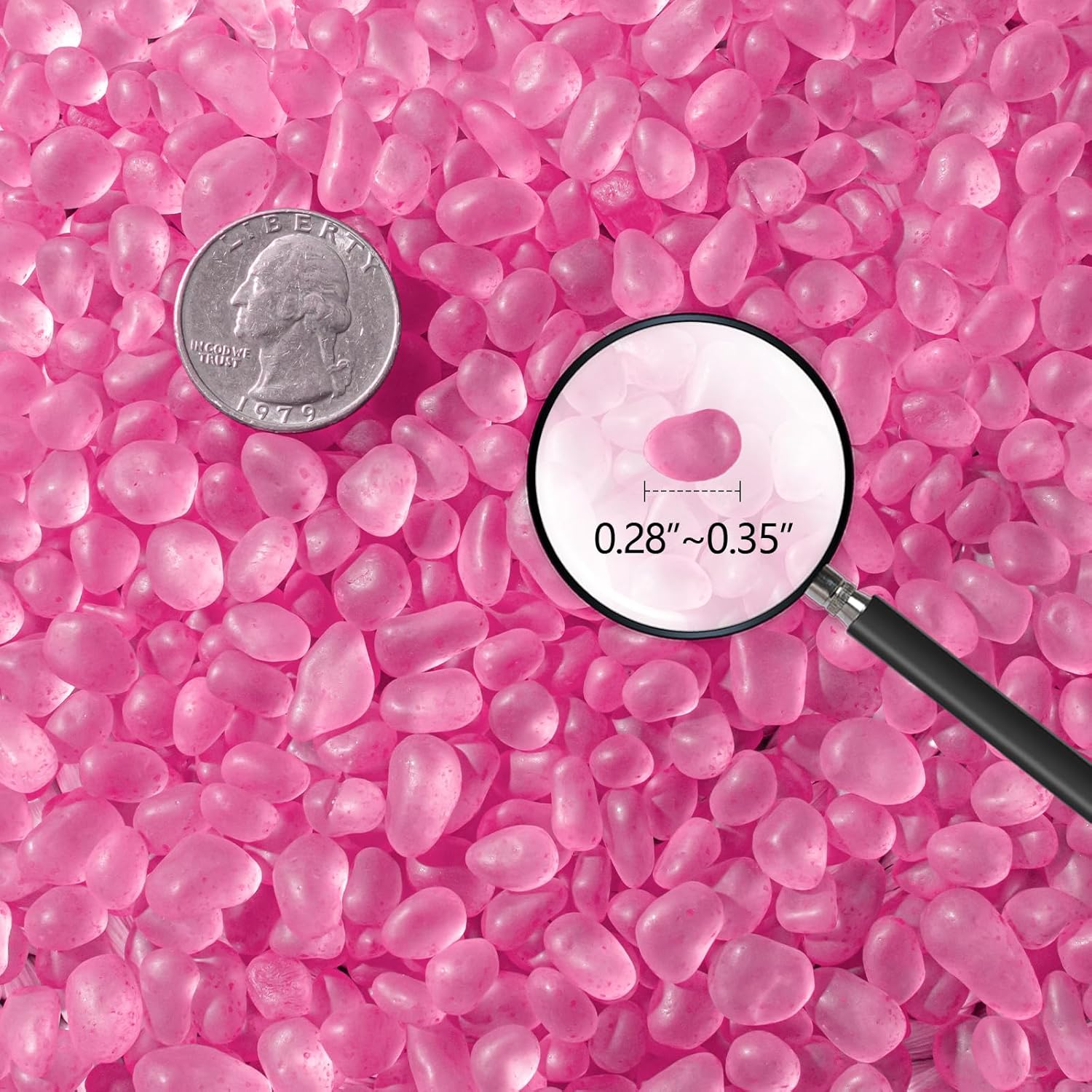 Keedolla Aquarium Rocks Betta Fish Tank Gravel 0.9 Lb Frosted Sea Glass Marbles Gemstones for Vase Fillers, DIY Crafts and Home Decor - Rose Red, 6-9mm
