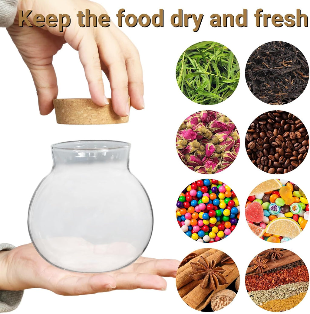 17oz Glass Jars with Airtight Cork Lids,Wedding Candy Jar,Glass Storage Jars Great Ideal for Kitchen Storage, Tea, Biscuits, Cereals, Flour, Beans, Spices, Coffee Beans (2)