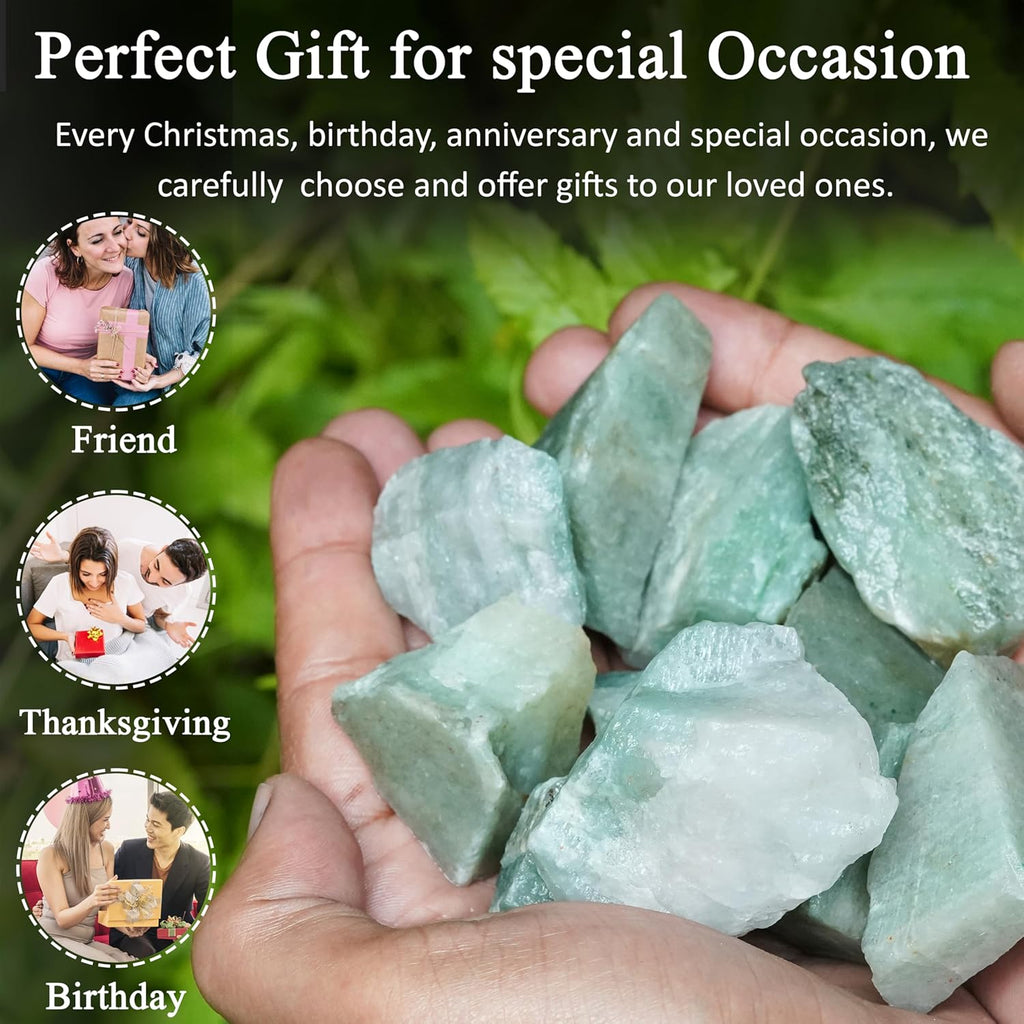 Crocon 1/4 LB Green Jade Rough Bulk Natural Stone Raw Gemstone Tumbling Cabbing Polishing Mining Chakra Balancing Reiki & Crystal Healing Good Luck Home Office Decor