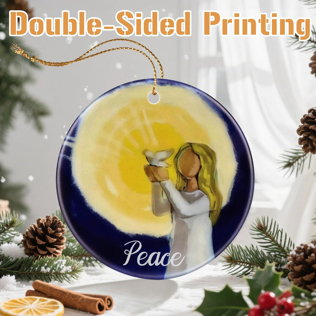 Peace Angel Christmas Ornament, Christmas Tree Ornaments, Keepsake Ornaments, Holiday Decor, Peace Gift, Holiday or Xmas Gifts, Gifts for Friends and Family