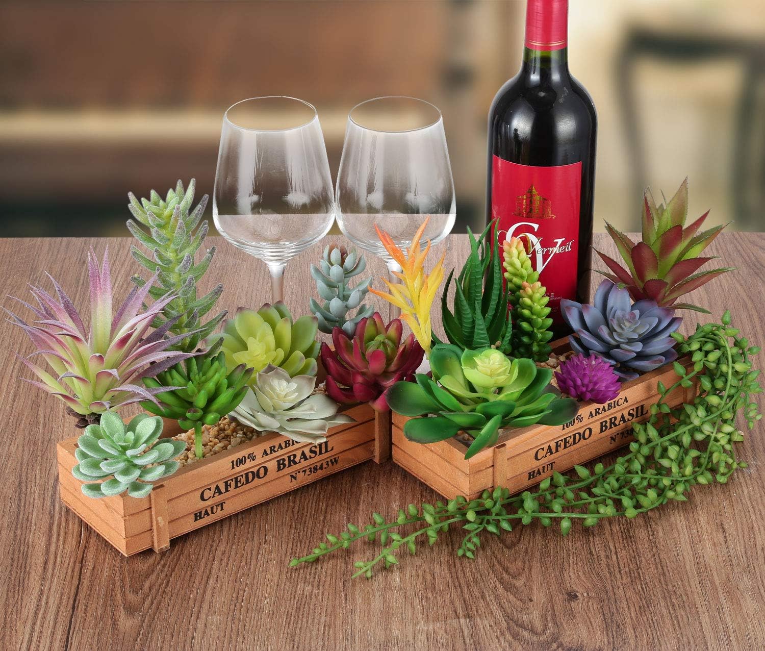 Faux Succulents Artificial Plants – 16 Pack Lifelike Fake Succulent Plants Unpotted