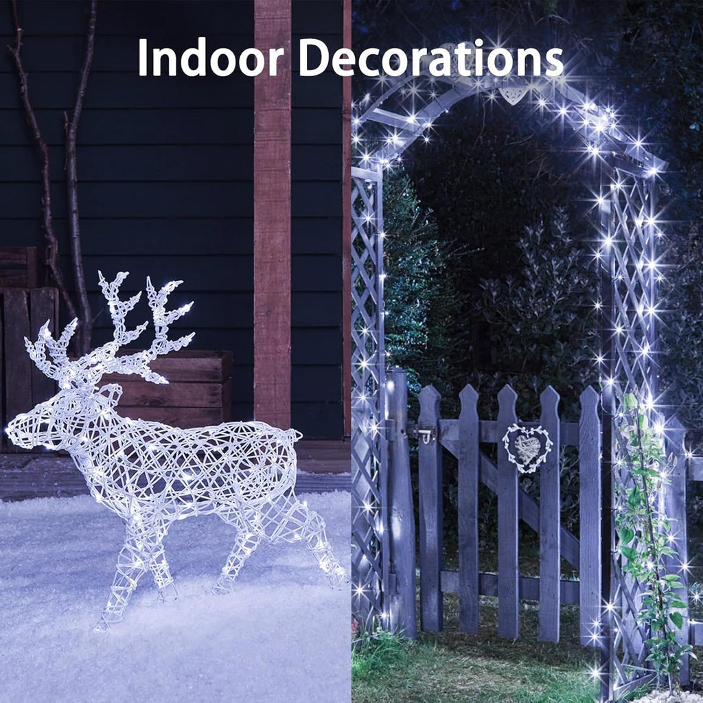 4 Pack Cuttable Fairy Lights Battery Operated, Waterproof 20FT 60LED Twinkle Lights with Timer Indoor Outdoor, Fairy Battery String Light for Bedroom, Classroom, Wedding, Christmas Décor(Cool White)