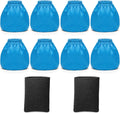 8 Pack VRC2 Cloth Filters + 2 Pack VFF21 Foam Filter Kit Compatible with Vacmaster 1.5 to 3.2 Gallon Wet/Dry Vacuums, Also Fit for Armor All 2.5 Gallon Shop Vacuums AA155 AA256 AA255