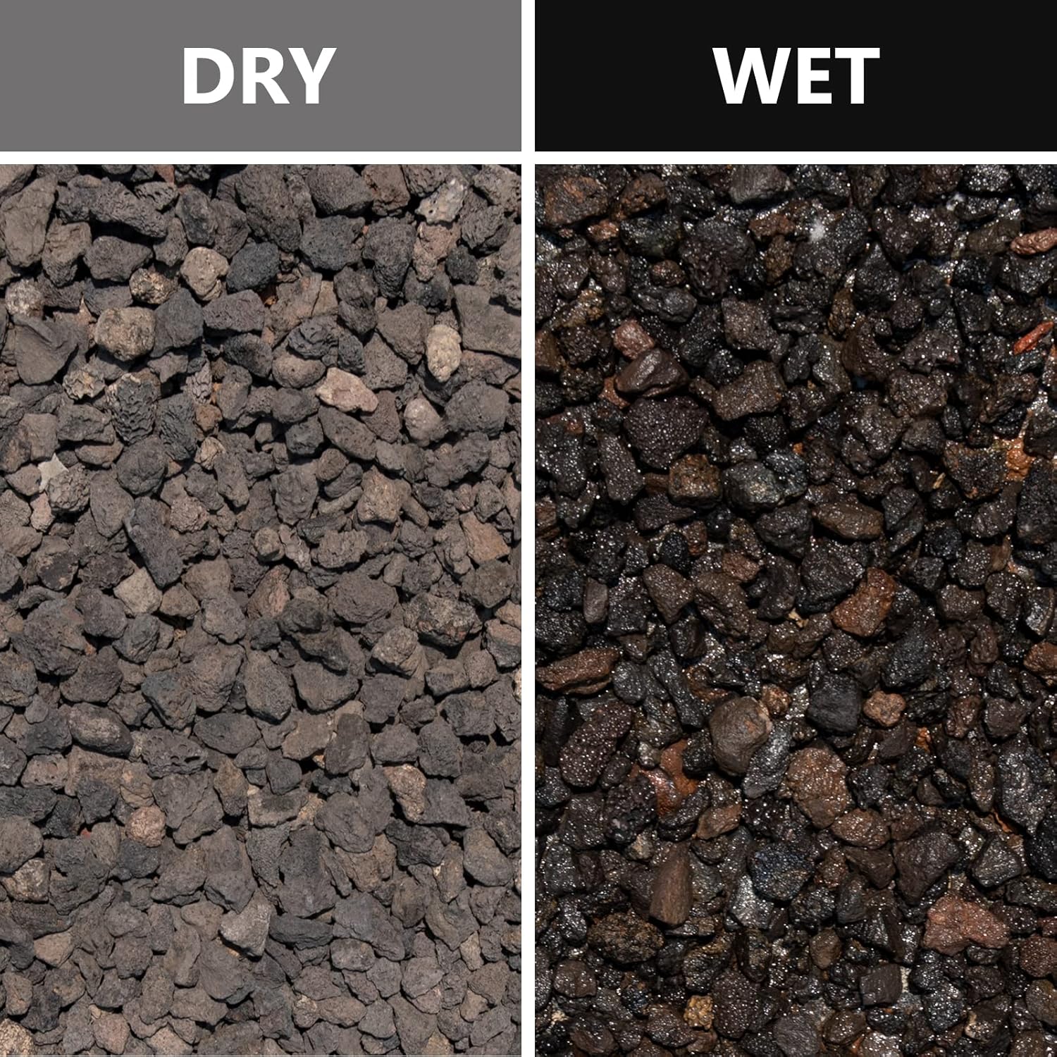 5lbs Natural Lava Rocks Fire Stone Granules, Volcanic Fire Pit Lava Rocks Ideal for Fireplaces Fire Pits, Garden Decorative Landscaping, Plants Cultivation and Aquariums, Black