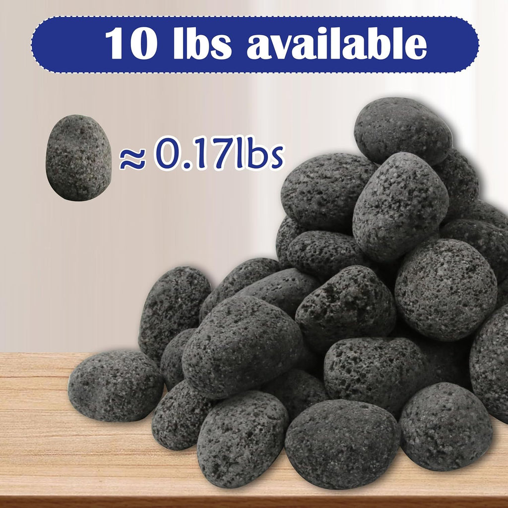 Sunnyglade 17.8LBS Black Lava Rocks for Fire Pit 1-2 inch Gas Fireplace Rocks, Black Lava Pebbles for Propane Fire Pit, Decorative Volcanic Stone for Outdoor & Indoor Gas Fireplace (17.8, Pounds)