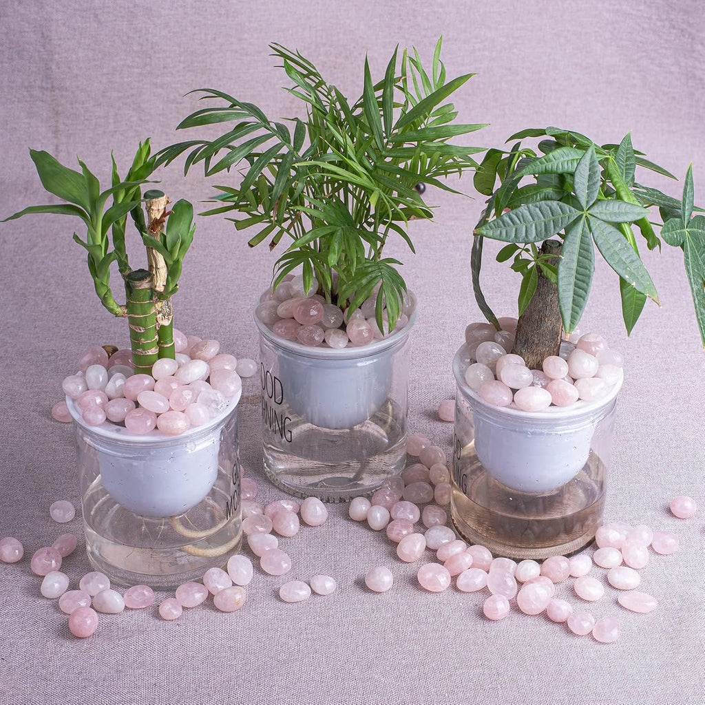 Polished Rose Quartz Crystal Set, 0.4", 128 Pcs - Handpicked Tumbled Stones and Crystals Bulk for Healing, Reiki, Meditation, Witchcraft and Home Decor