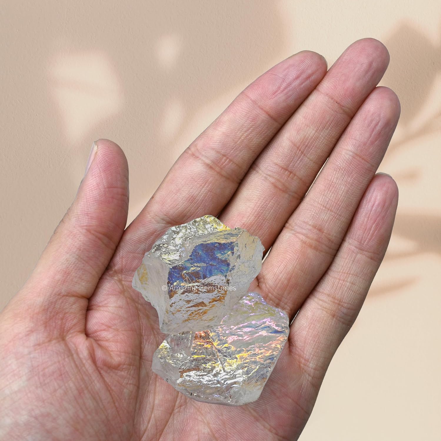 Amazing Gemstone Angel Aura Quartz Raw Crystals and Healing Stones, Natural Rocks for Meditation and DIY Raw Stones and Crystals (1 lb)