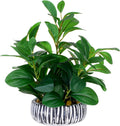 NASAMA Artificial Plants Decor Greenery Potted Fake Plant with Rustic Black Clay Planter for Restaurant Bathroom Bedroom Kitchen Office Table Desk Decor (Height 13")