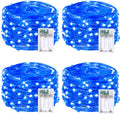 4 Pack 20FT 60LED Christmas Battery Operated Fairy Lights with Timer, Waterproof Battery String Lights Outdoor Indoor, Battery Twinkle Light for Bedroom Wedding Birthday Party Chirstmas (Blue)