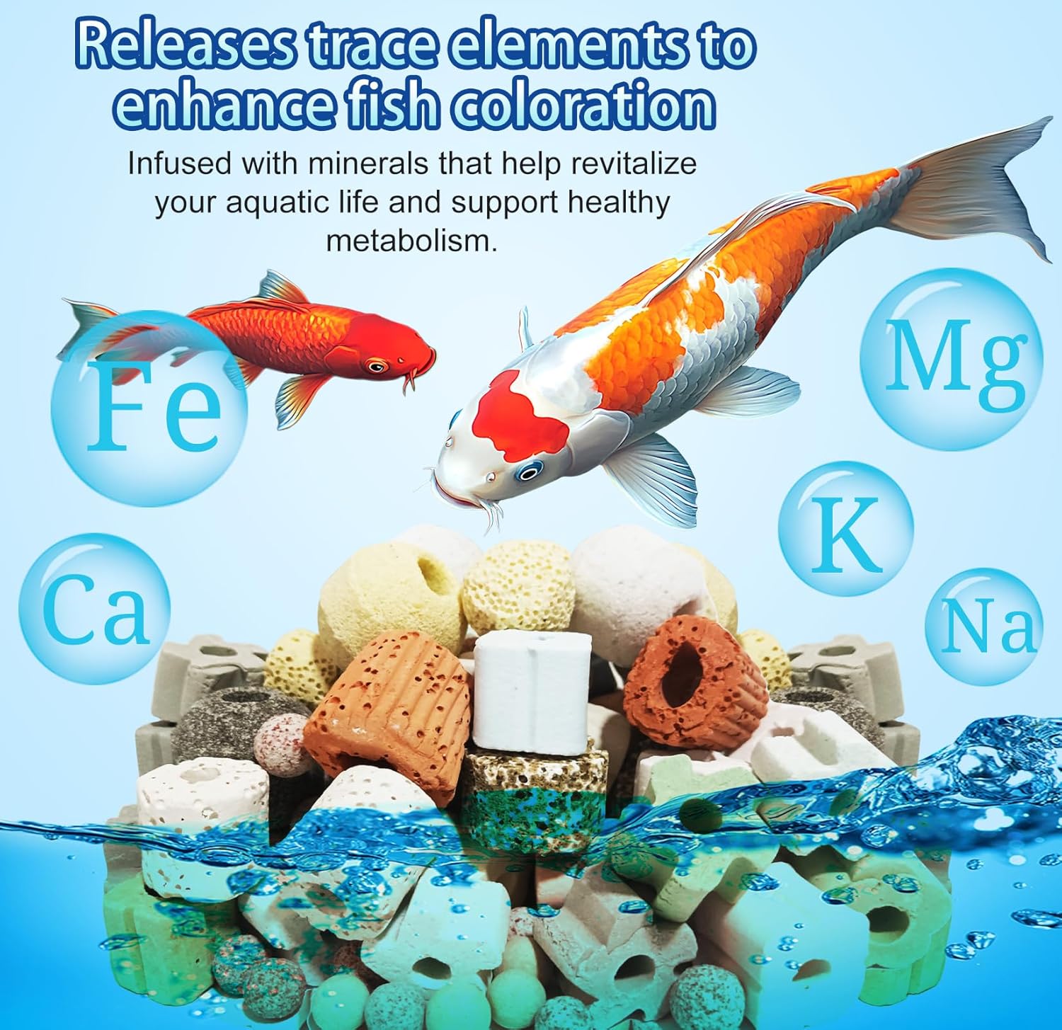 12-in-1 Biological Aquarium Filter Media Kit for Crystal Clear Water - Supports Nitrogen Cycle with Bio Balls, Ceramic Rings for Freshwater Saltwater Aquarium, Pond, Sump, Canister Filter (1.1lb)