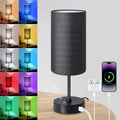 Unicozin Small Table Lamp,3 CCT 3000K/4500K/6500K & RGB Color Changing,Stepless Dimmable Touch Control Bedside Lamp for Reading,Ambience Nightstand Light for Home Decor Party,Black Shade