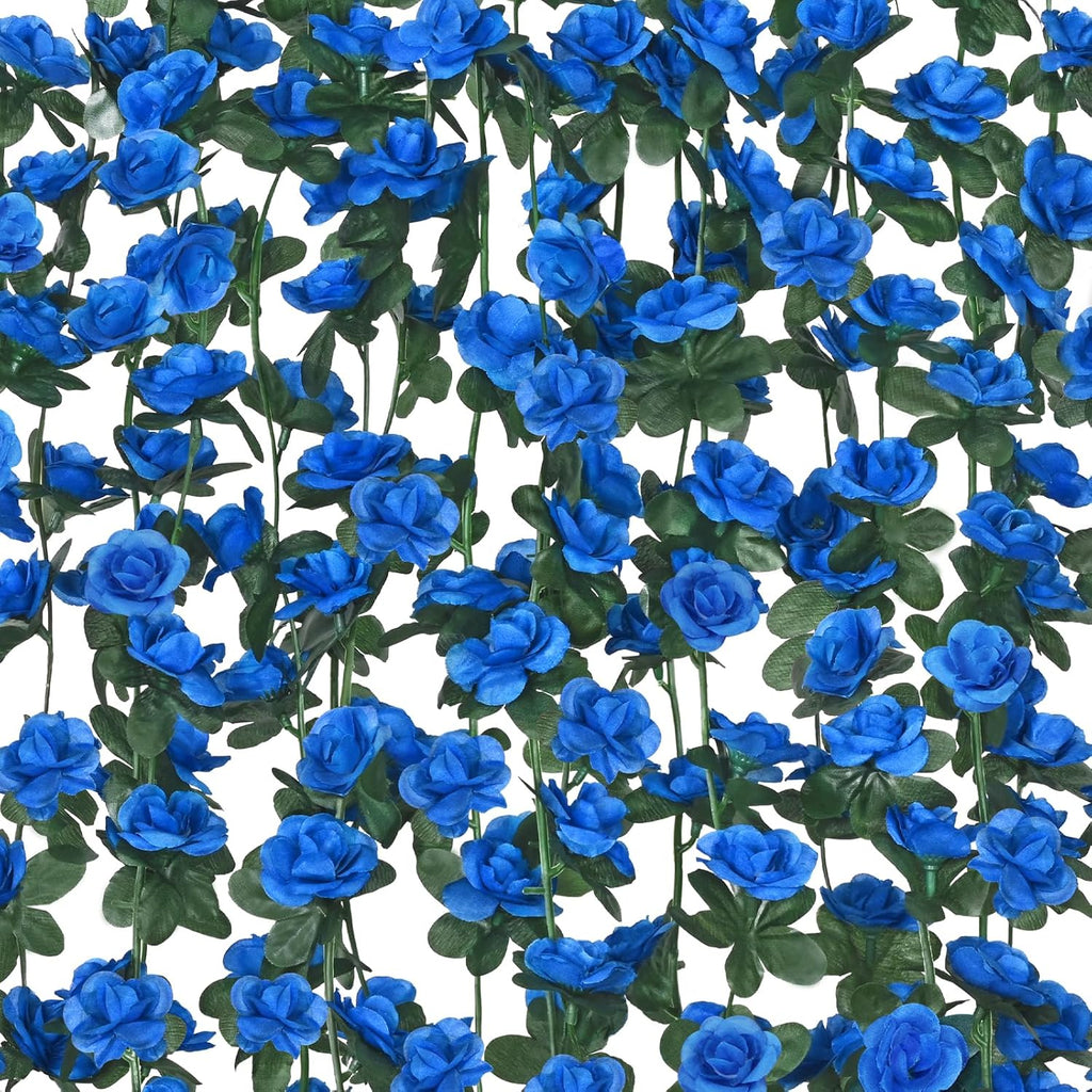 BLEUM CADE 5Pcs 41Ft Flower Garland Artificial Rose Vines for Bedroom, Cute Fake Hanging Flower Vines Floral Garland Decorations for Wedding Party Wall Room Decor Aesthetic